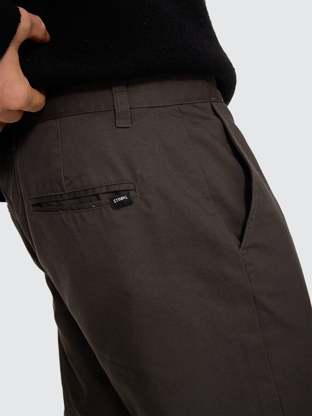 Thrills Chopped Chino Pant - Oil Green