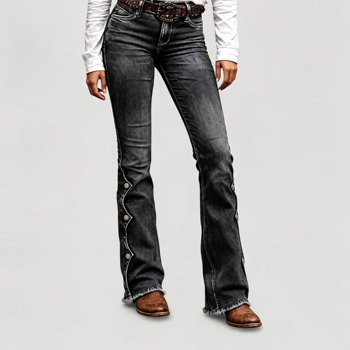 📢📢50% off!!!🎉🚨 Breaking news: 50% off ends tonight! Women's High Waist Destroyed Flare Jeans