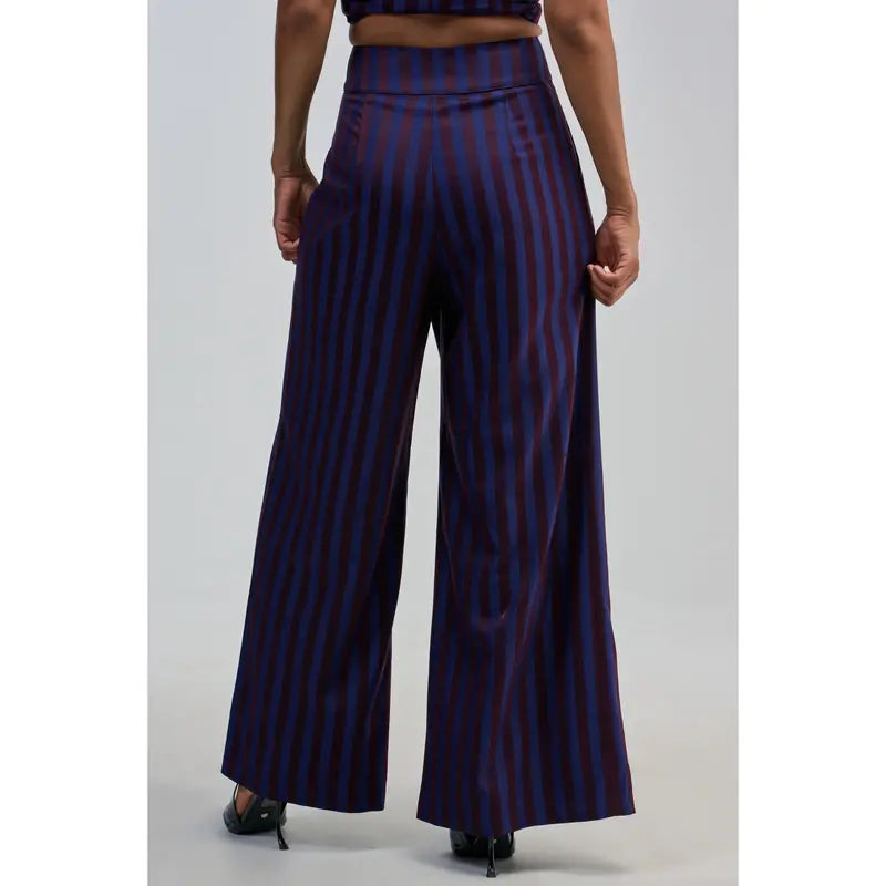 MANHATTAN ASYMMETRICAL STRIPE TROUSER