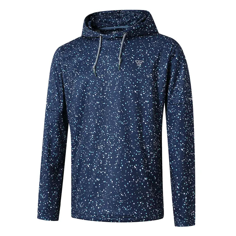 MAELREG Men's Splatter Print Hooded Sweatshirt Soft Fleece Pullover for Casual and Active Wear