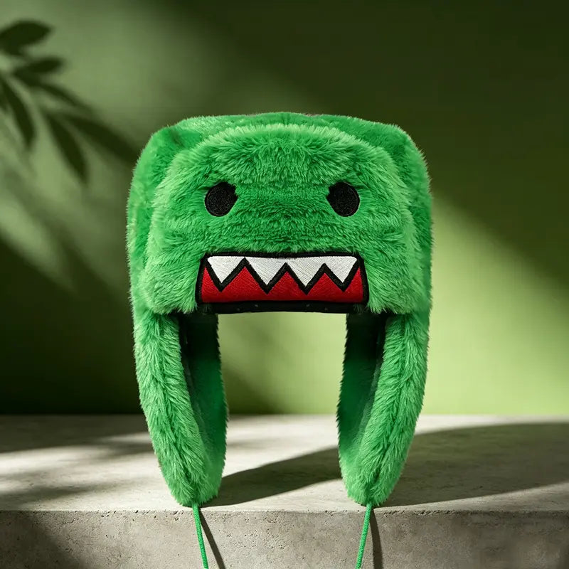 Fuzzy Plush Monster Trapper Hat for Winter