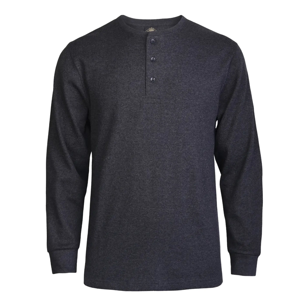 Men's Cotton Waffle-Knit Henley Thermal Shirt