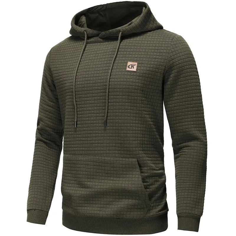 Men's Plaid Jacquard Pullover Hoodie Polyester S-5XL