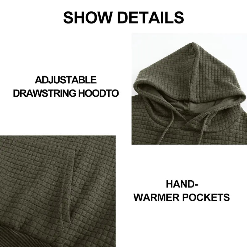 Men's Plaid Jacquard Pullover Hoodie Polyester S-5XL