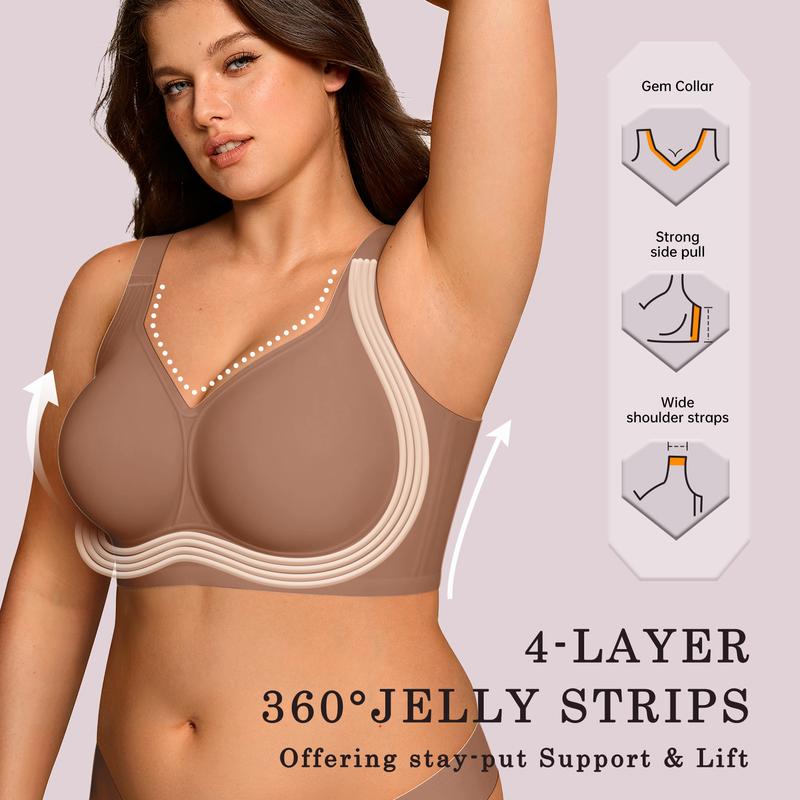 Full coverage wireless bra