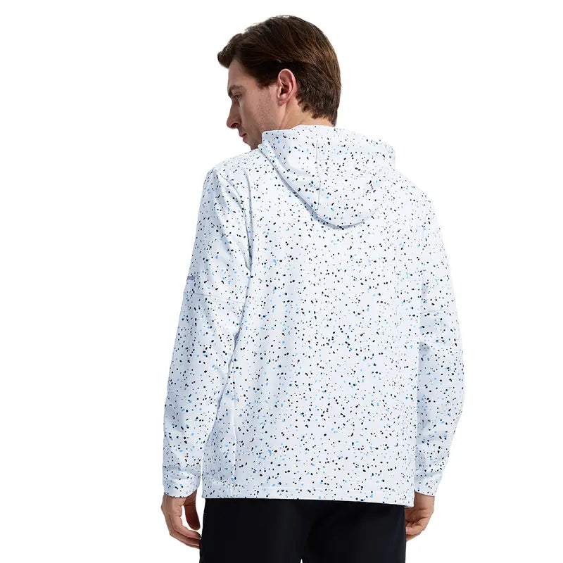 MAELREG Men's Splatter Print Hooded Sweatshirt Soft Fleece Pullover for Casual and Active Wear