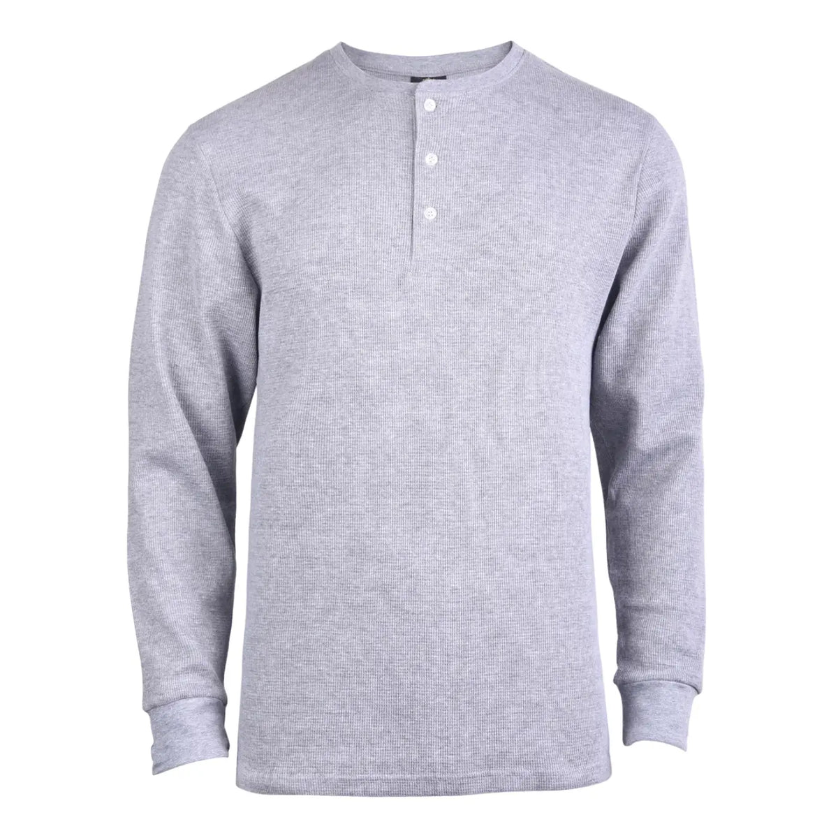 Men's Cotton Waffle-Knit Henley Thermal Shirt