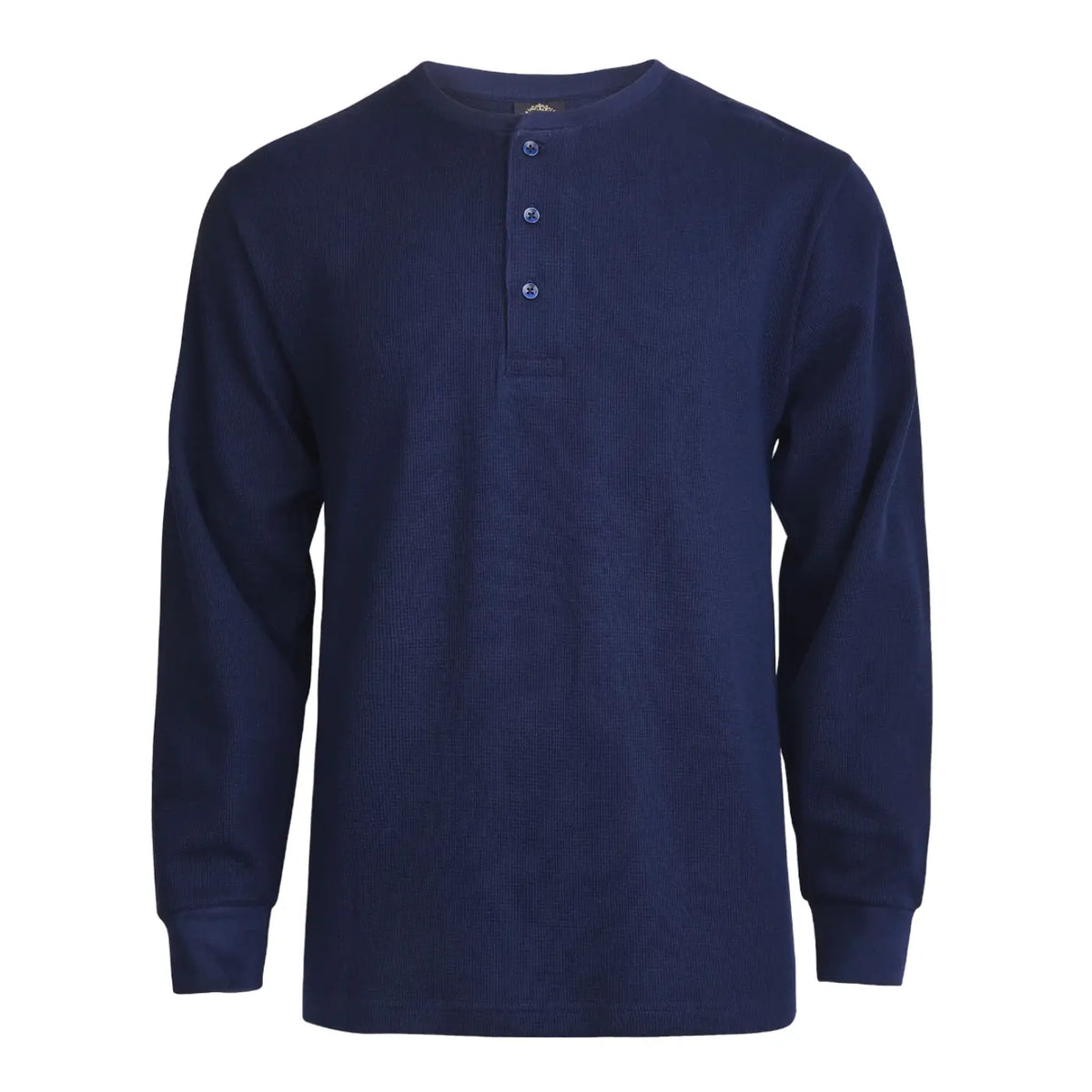 Men's Cotton Waffle-Knit Henley Thermal Shirt