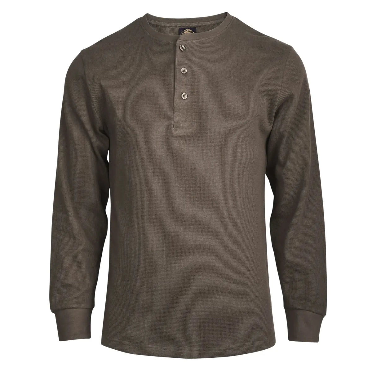 Men's Cotton Waffle-Knit Henley Thermal Shirt
