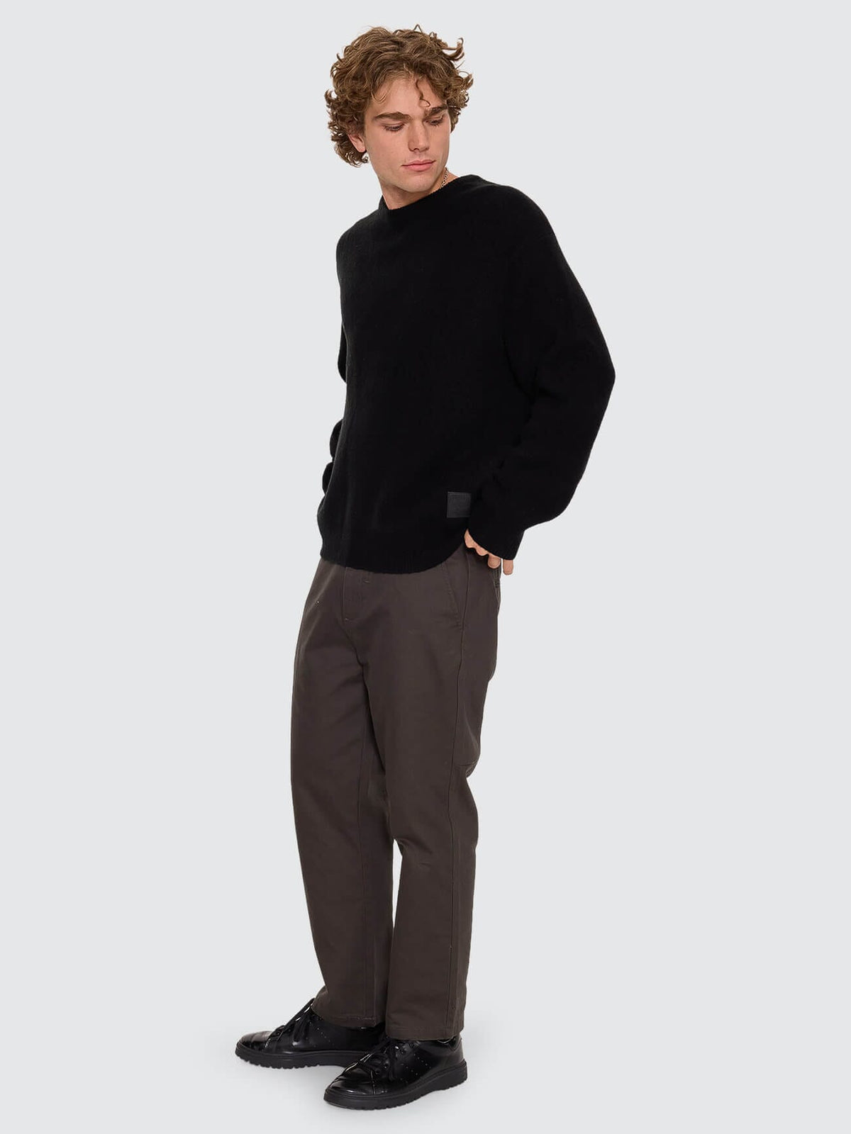 Thrills Chopped Chino Pant - Oil Green