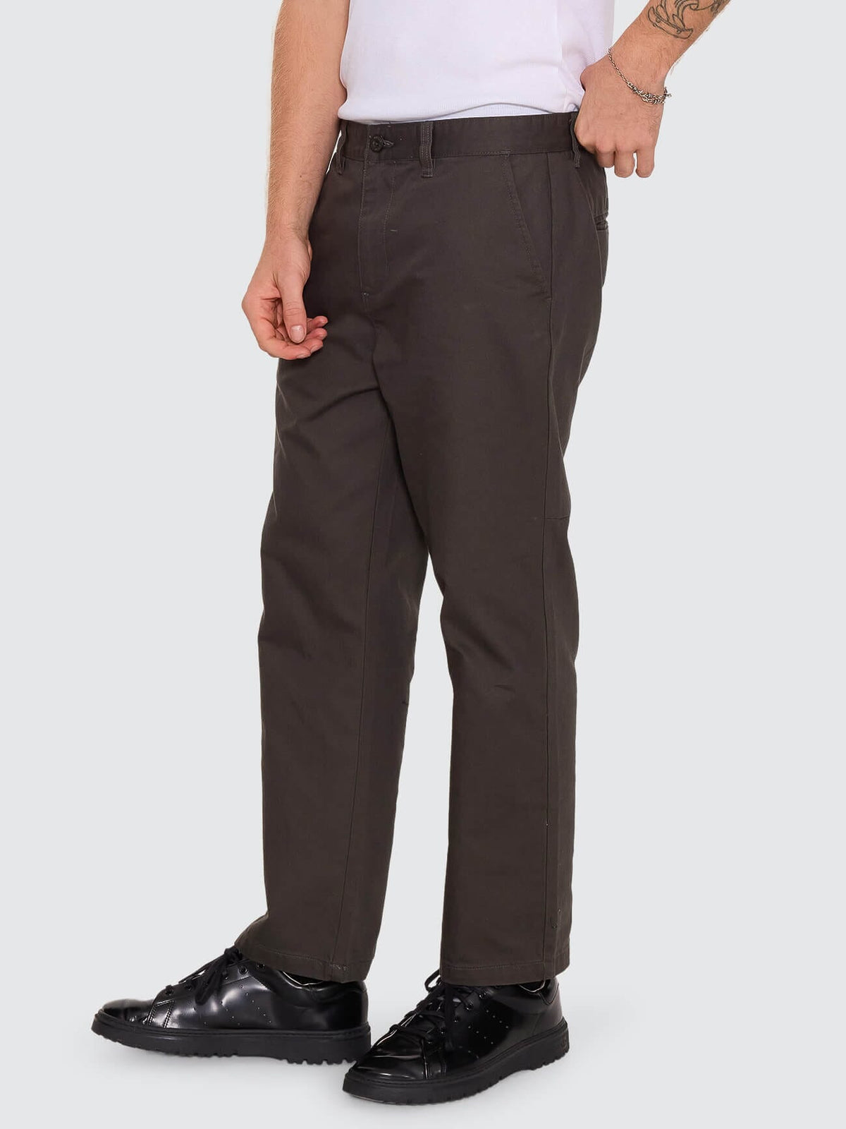 Thrills Chopped Chino Pant - Oil Green