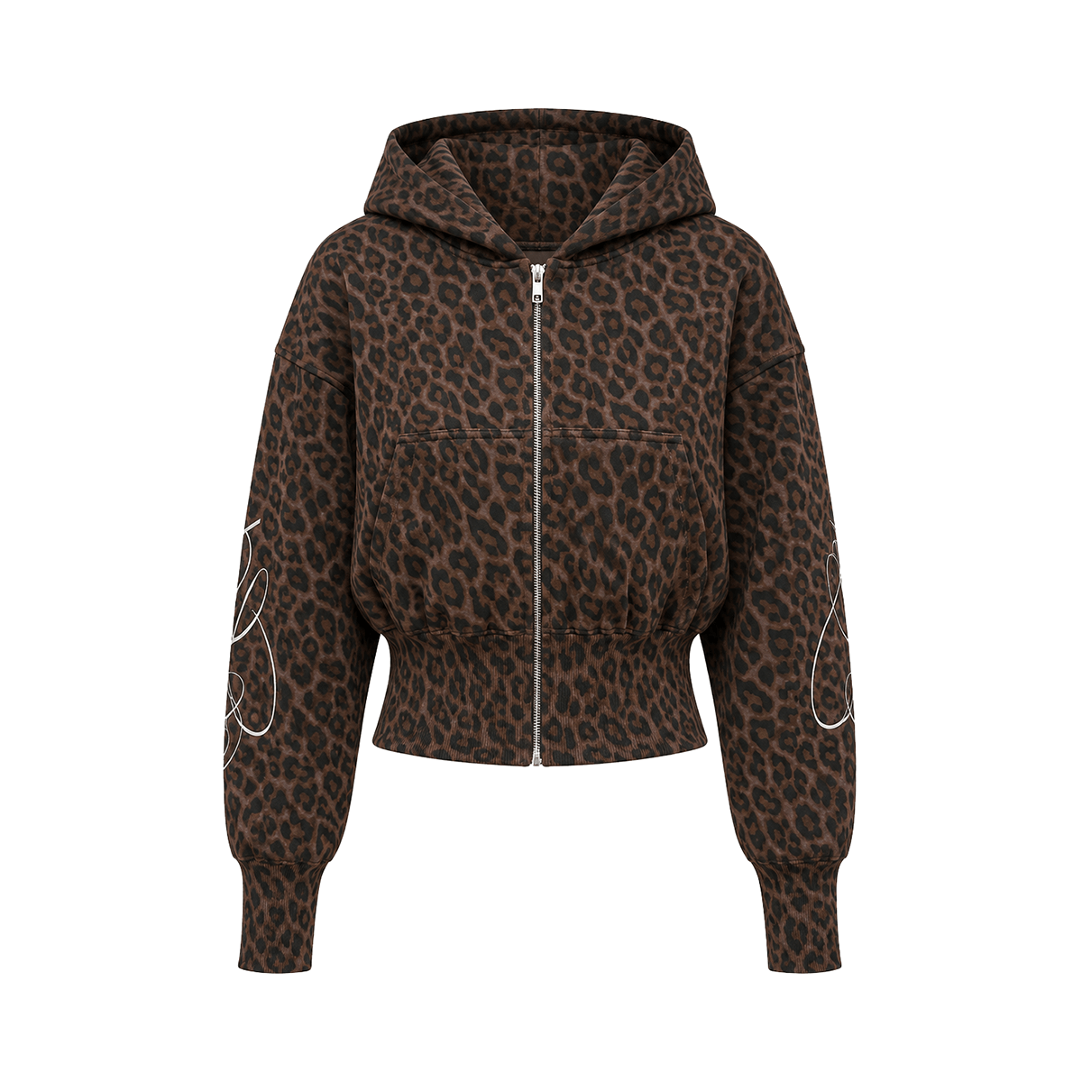 Graffiti Leopard Zip Hoodies