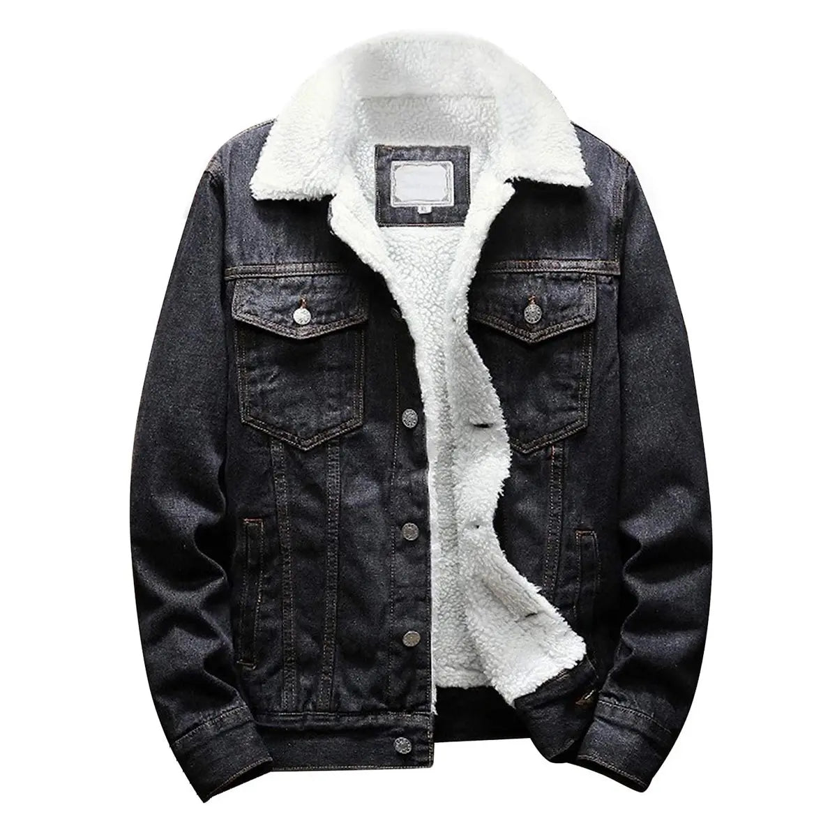 KZZ Men's Fleece Lined Denim Jacket Warm Winter Trucker Jacket