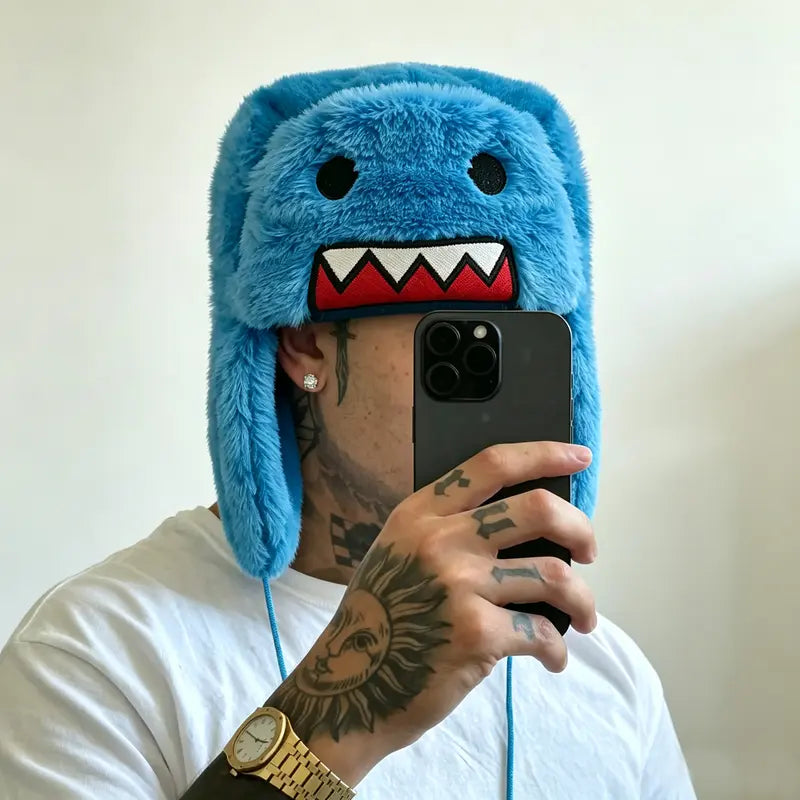 Fuzzy Plush Monster Trapper Hat for Winter