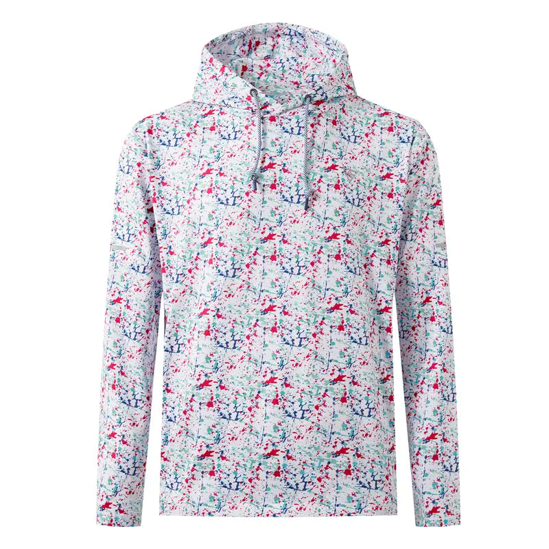 MAELREG Men's Splatter Print Hooded Sweatshirt Soft Fleece Pullover for Casual and Active Wear