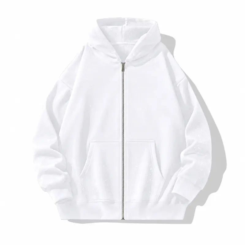 Men's Sequined Hooded Zipper Sweatshirt with Pockets - Casual Streetwear