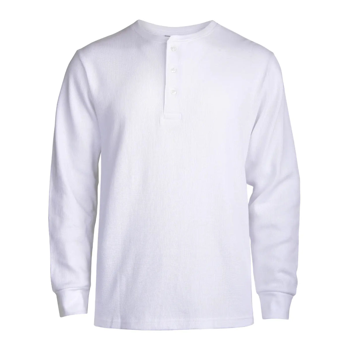 Men's Cotton Waffle-Knit Henley Thermal Shirt