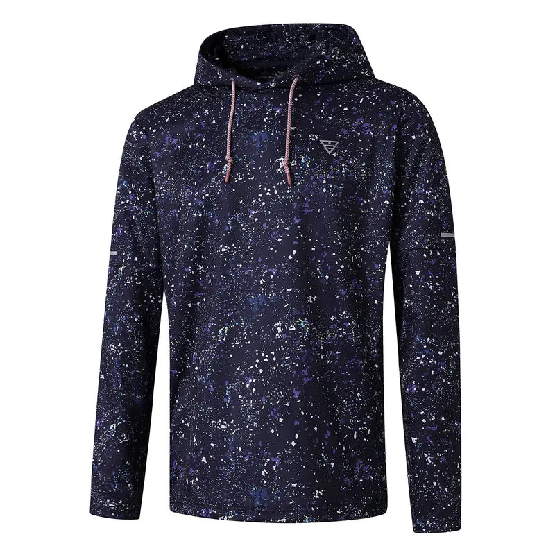 MAELREG Men's Splatter Print Hooded Sweatshirt Soft Fleece Pullover for Casual and Active Wear