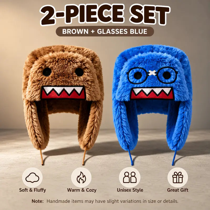 Fuzzy Plush Monster Trapper Hat for Winter