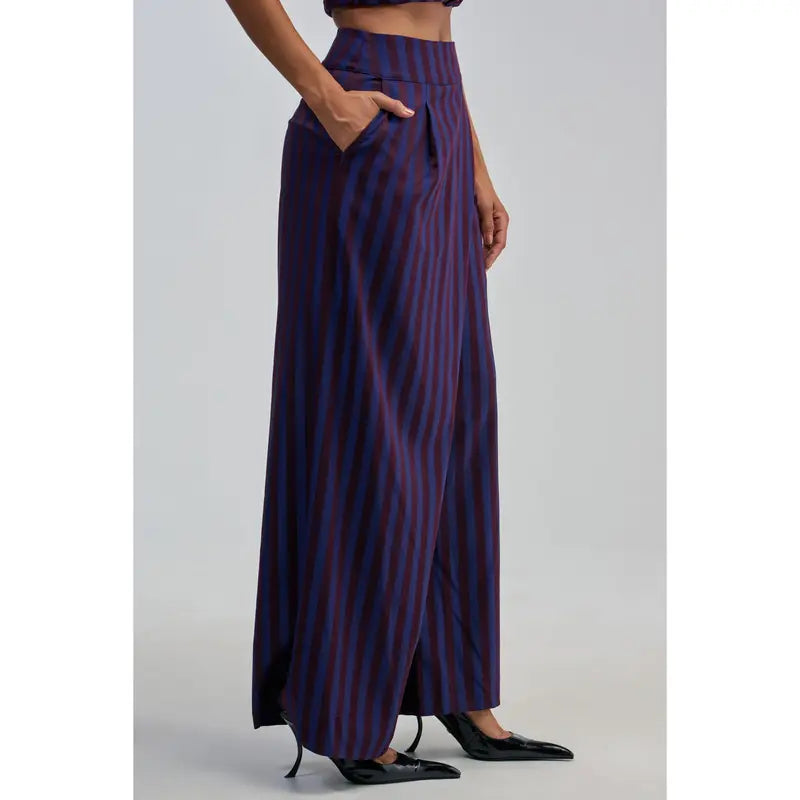 MANHATTAN ASYMMETRICAL STRIPE TROUSER