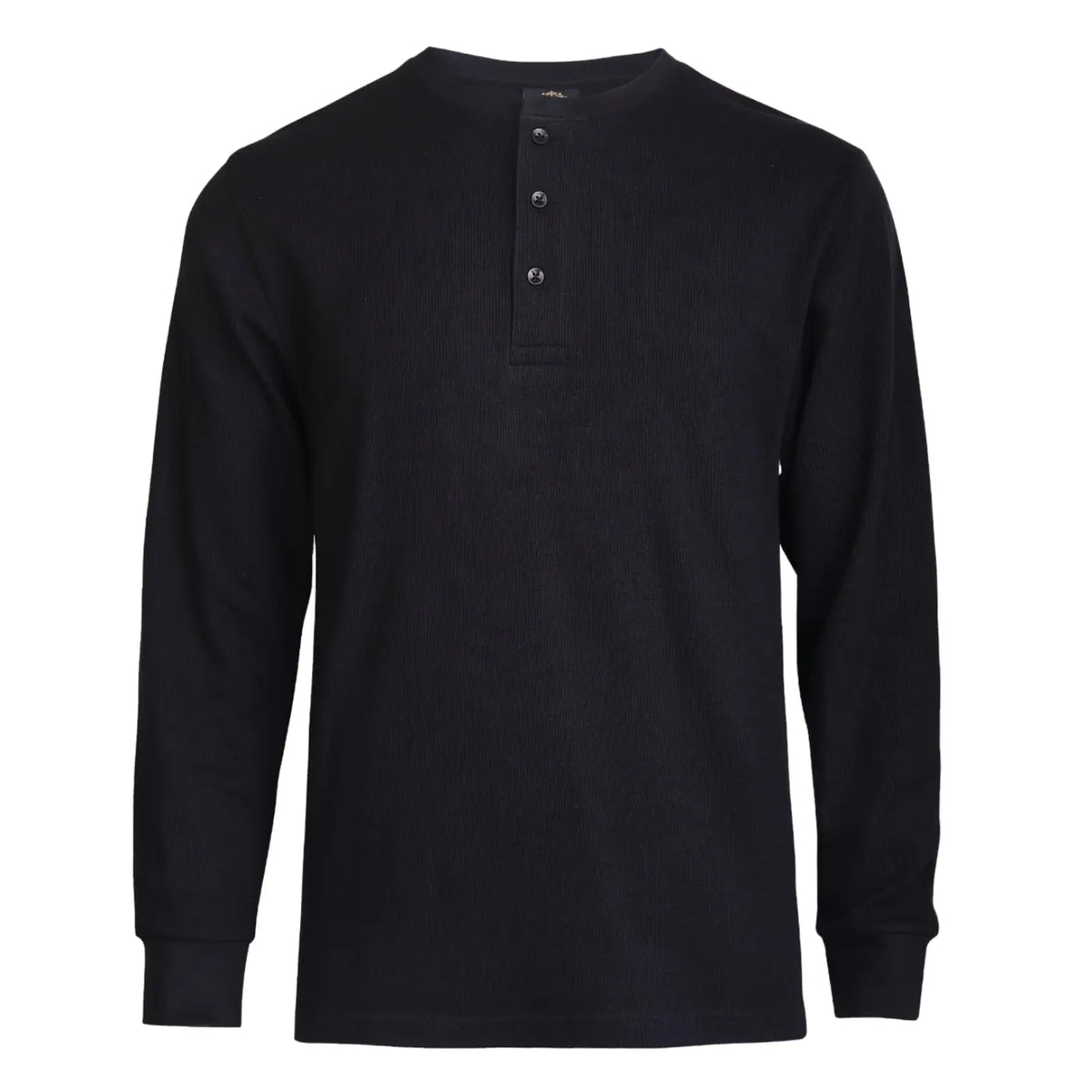 Men's Cotton Waffle-Knit Henley Thermal Shirt