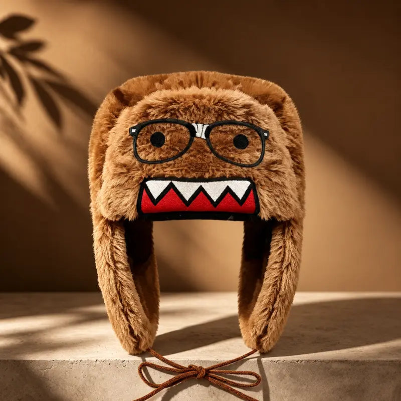Fuzzy Plush Monster Trapper Hat for Winter