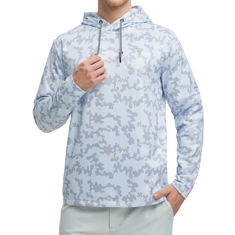 MAELREG Men's Splatter Print Hooded Sweatshirt Soft Fleece Pullover for Casual and Active Wear