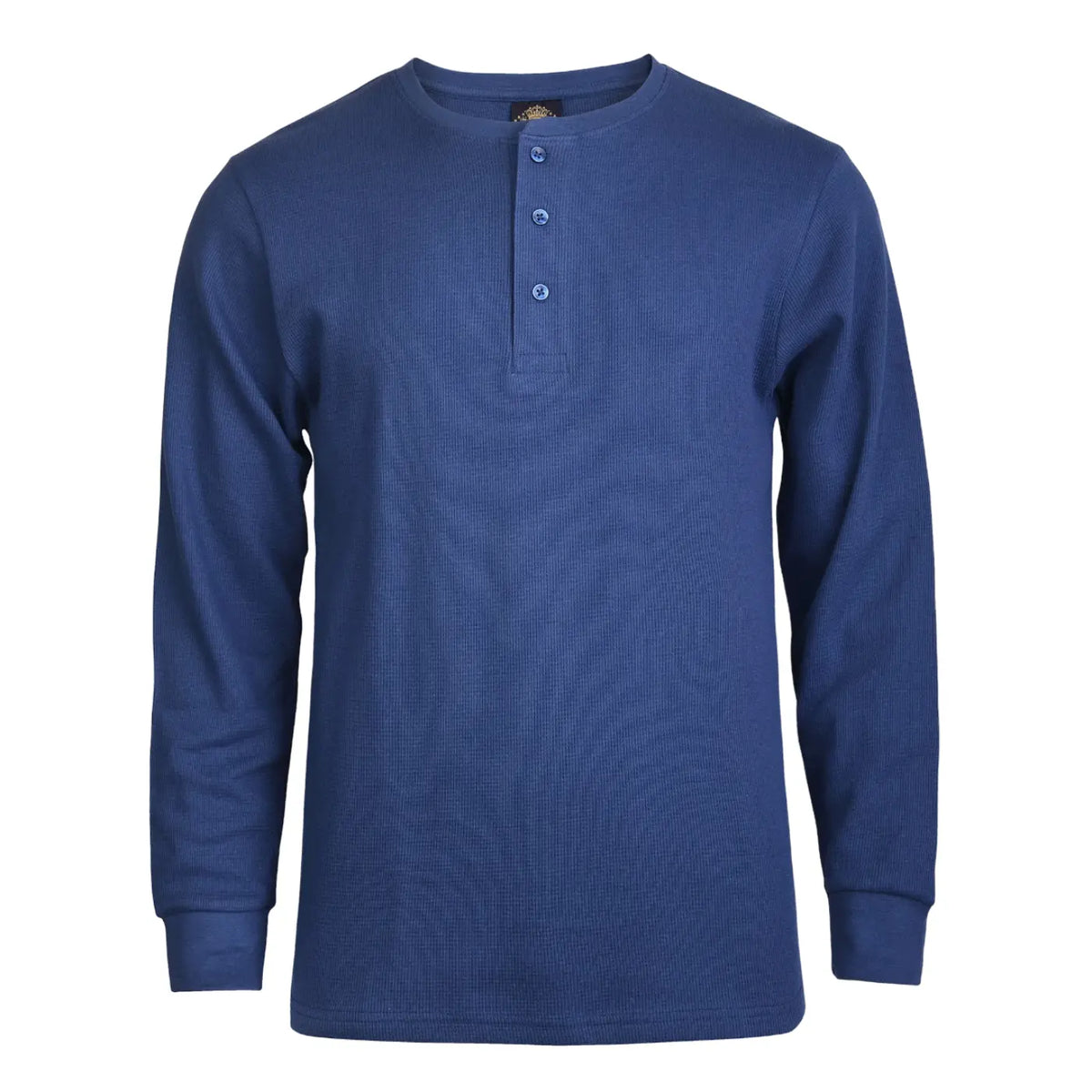 Men's Cotton Waffle-Knit Henley Thermal Shirt